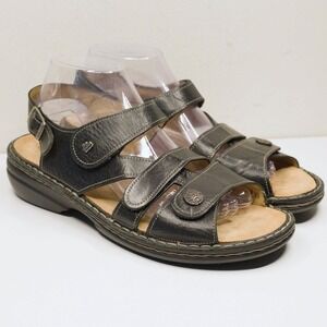 FINN COMFORT Gomera Leather Triple Strap Comfort Sandals 2673211 Black 40/9-9.5